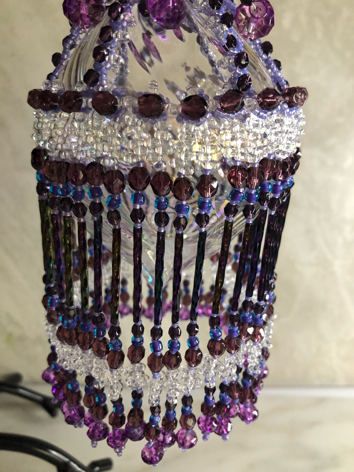 Purple Passion Beaded Christmas Ornament Cover