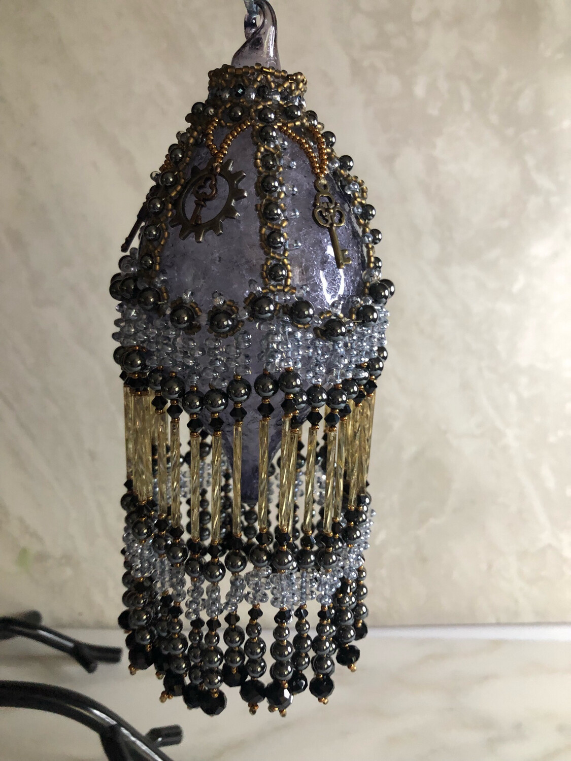 Steampunk Ornament Beaded Christmas Cover