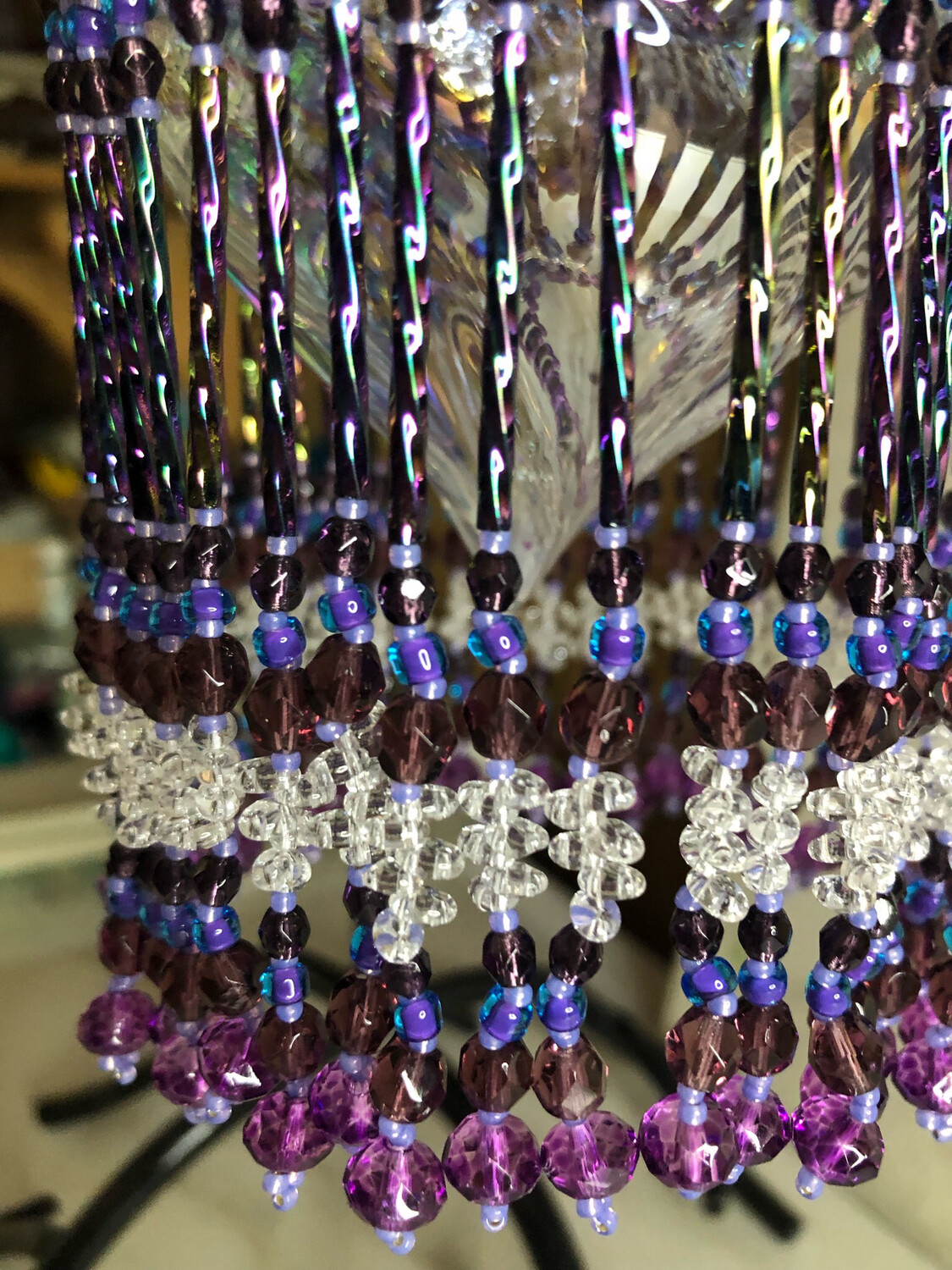Purple Passion Beaded Christmas Ornament Cover