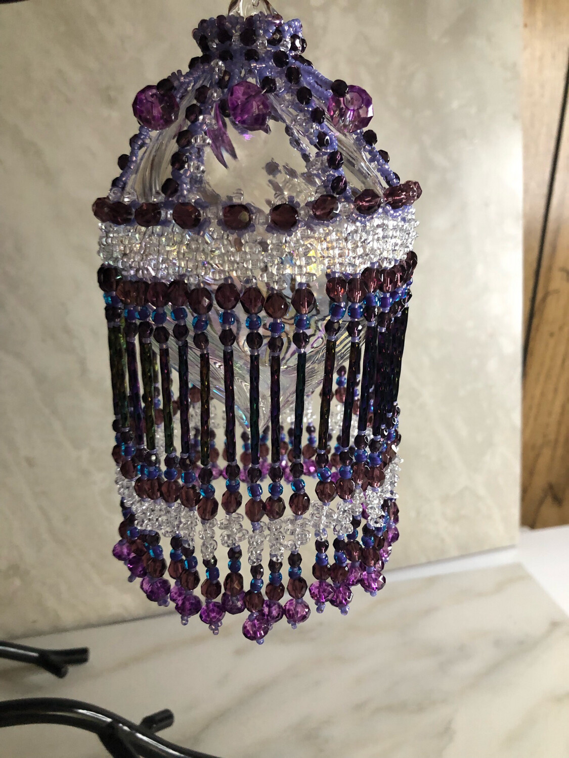 Purple Passion Beaded Christmas Ornament Cover