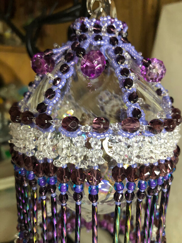 Purple Passion Beaded Christmas Ornament Cover
