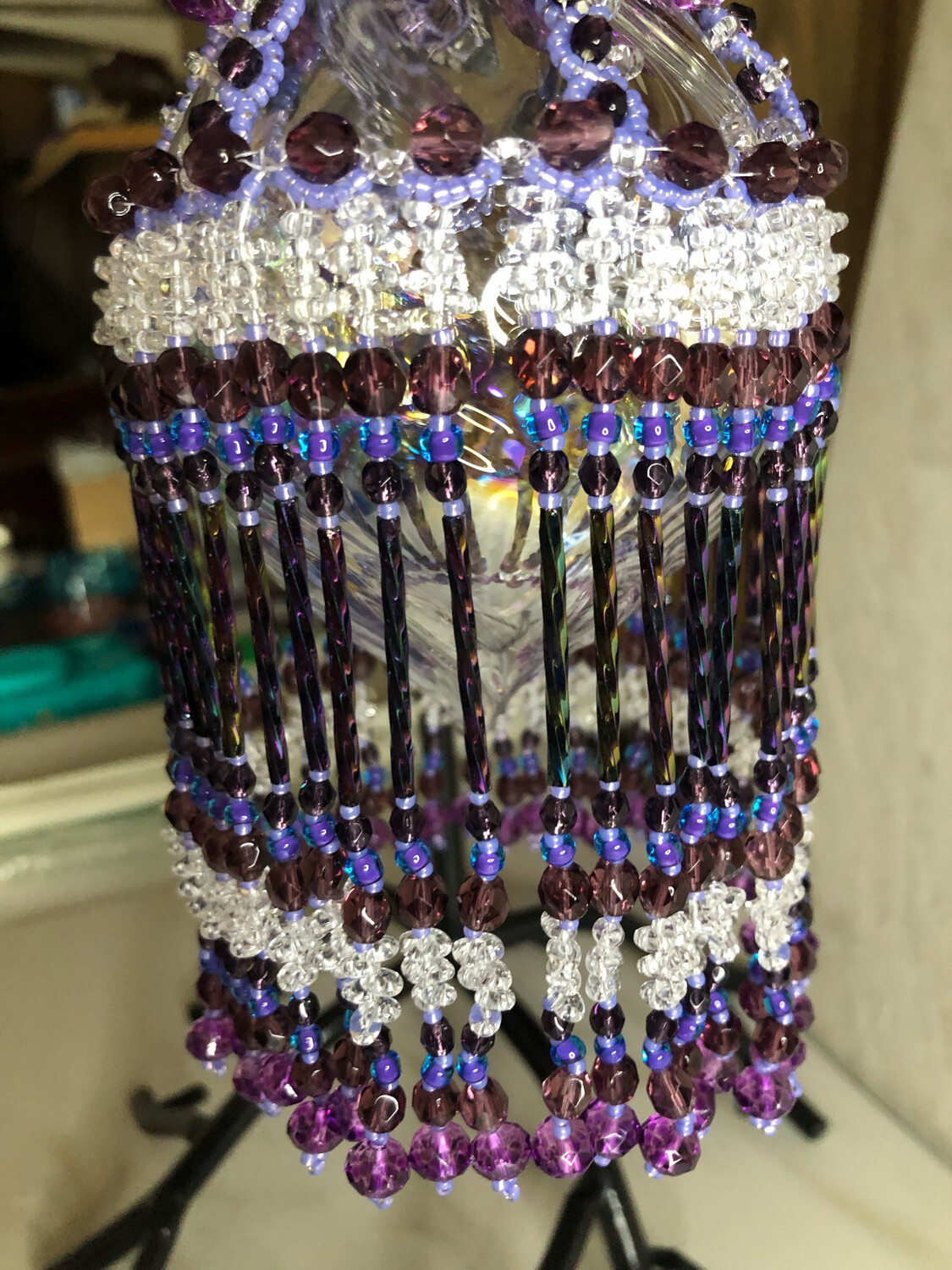 Purple Passion Beaded Christmas Ornament Cover