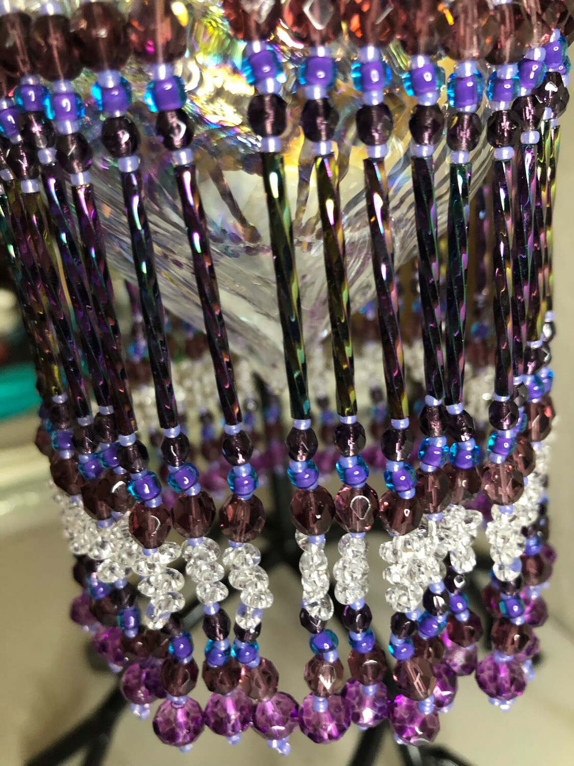 Purple Passion Beaded Christmas Ornament Cover