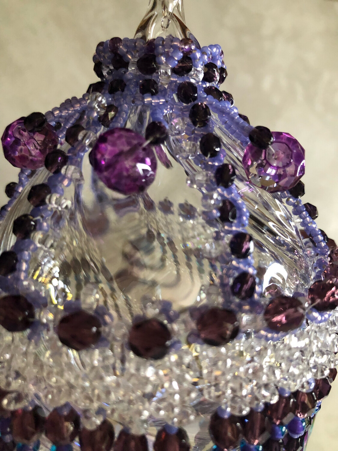 Purple Passion Beaded Christmas Ornament Cover