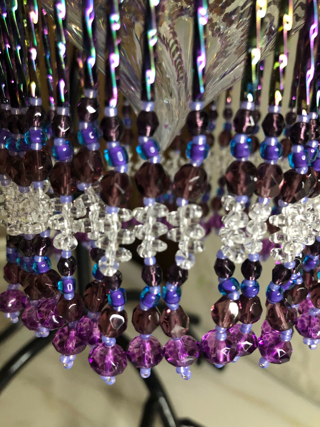 Purple Passion Beaded Christmas Ornament Cover