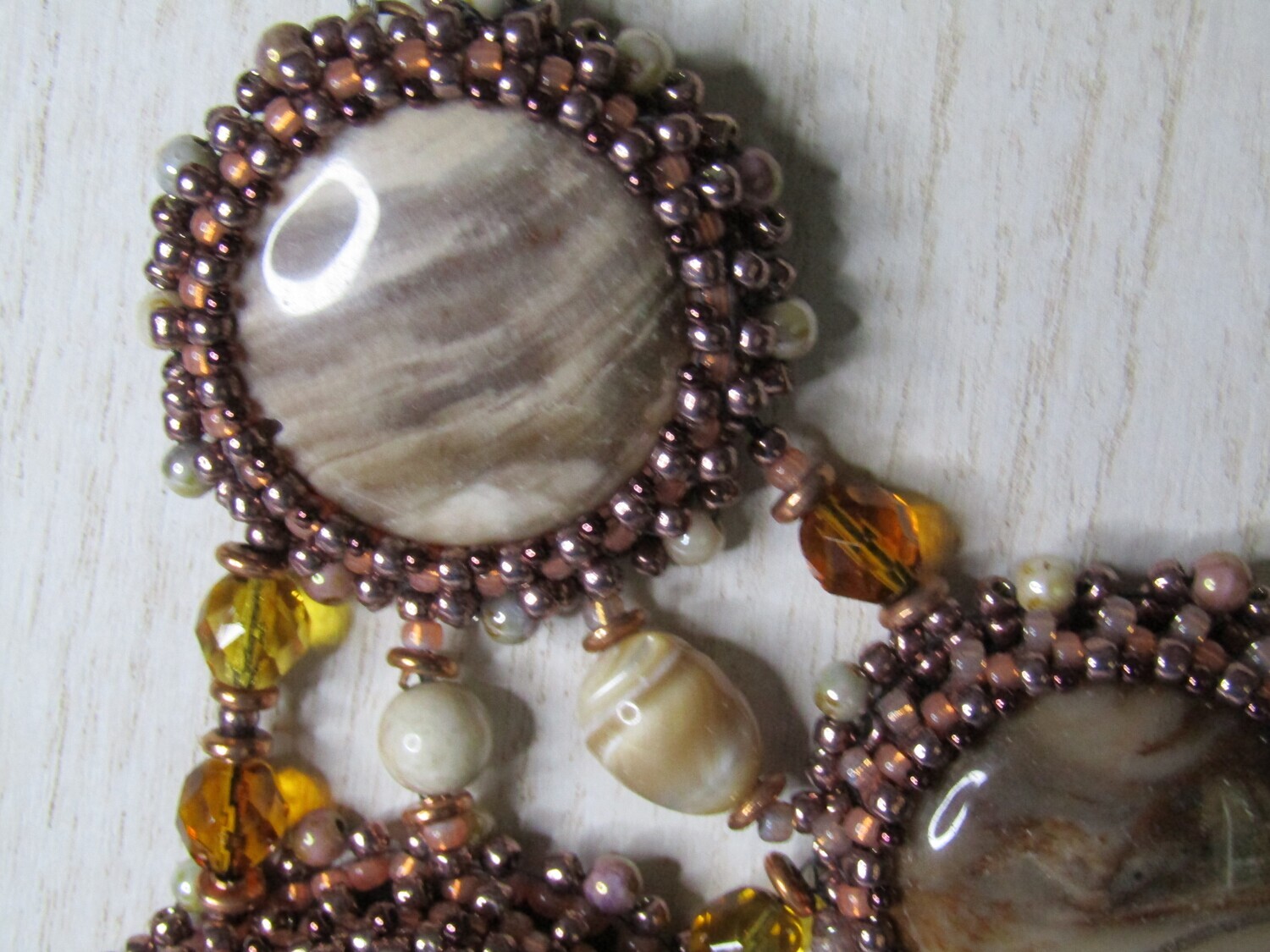 Sunset Heirloom Stones and Biege Mother of Pearl