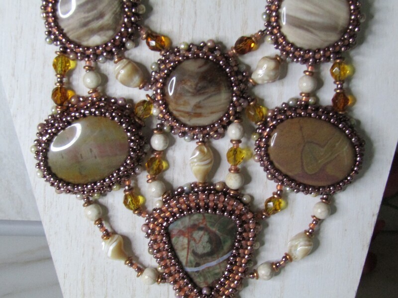 Sunset Heirloom Stones and Biege Mother of Pearl