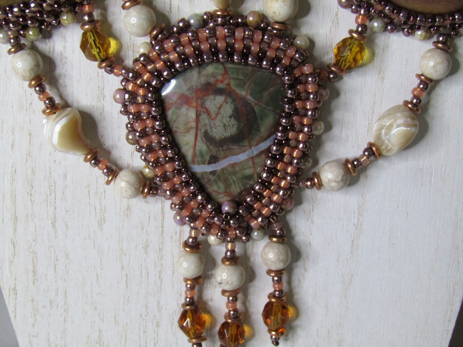 Sunset Heirloom Stones and Biege Mother of Pearl