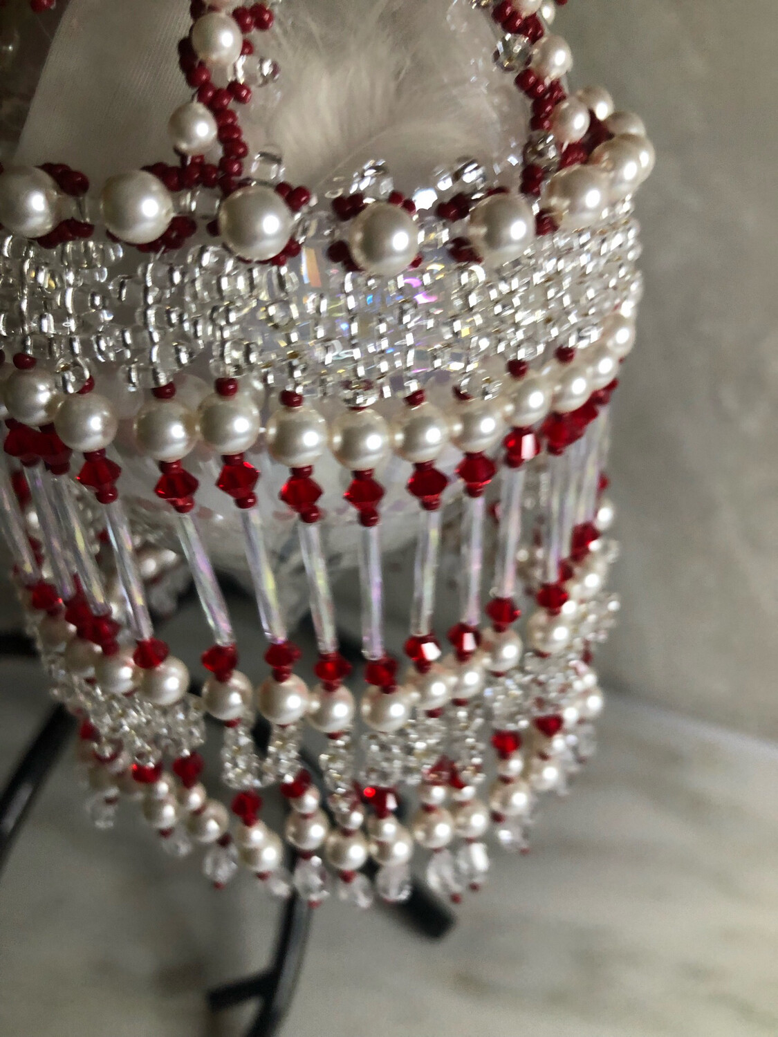 Christmas Red And White  Ornament Cover