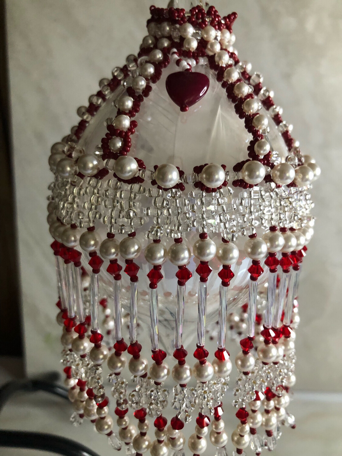 Christmas Red And White  Ornament Cover