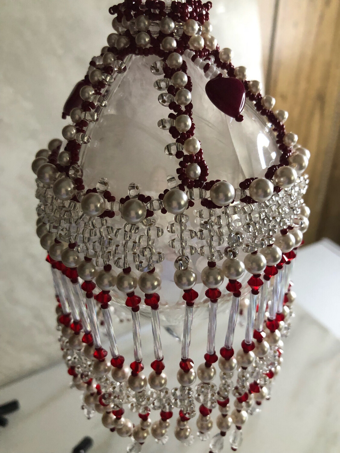 Christmas Red And White  Ornament Cover