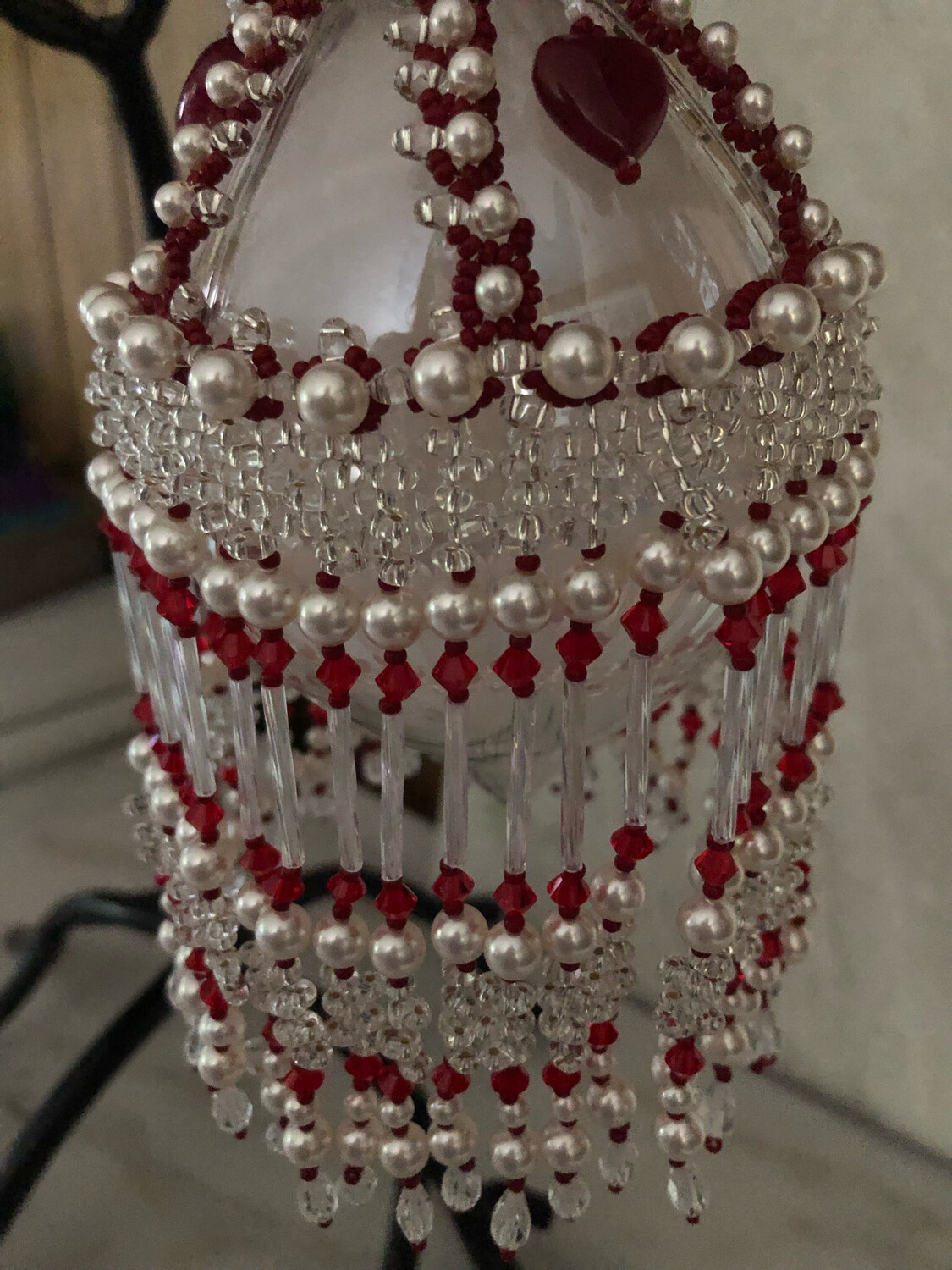 Christmas Red And White  Ornament Cover