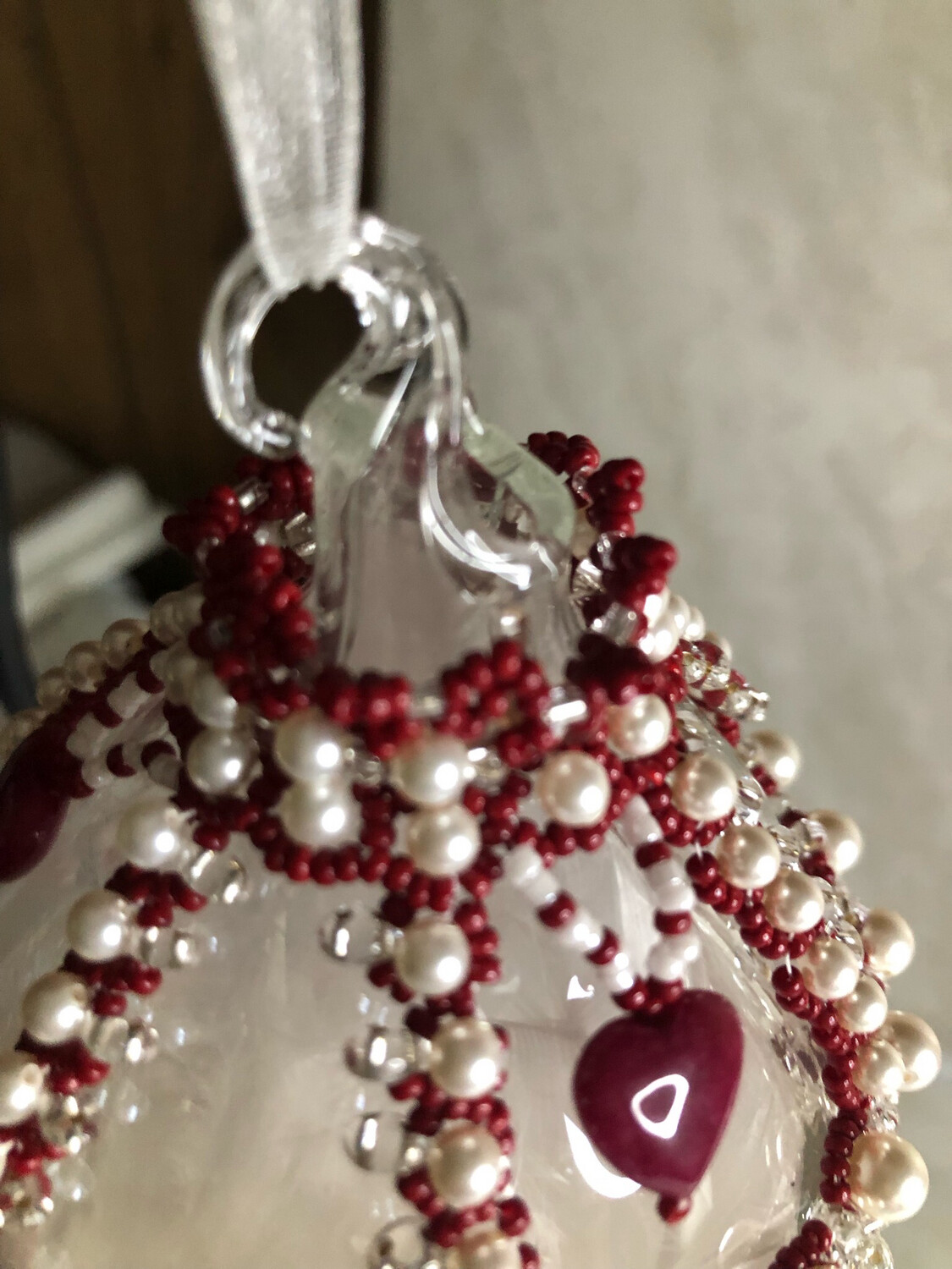 Christmas Red And White  Ornament Cover