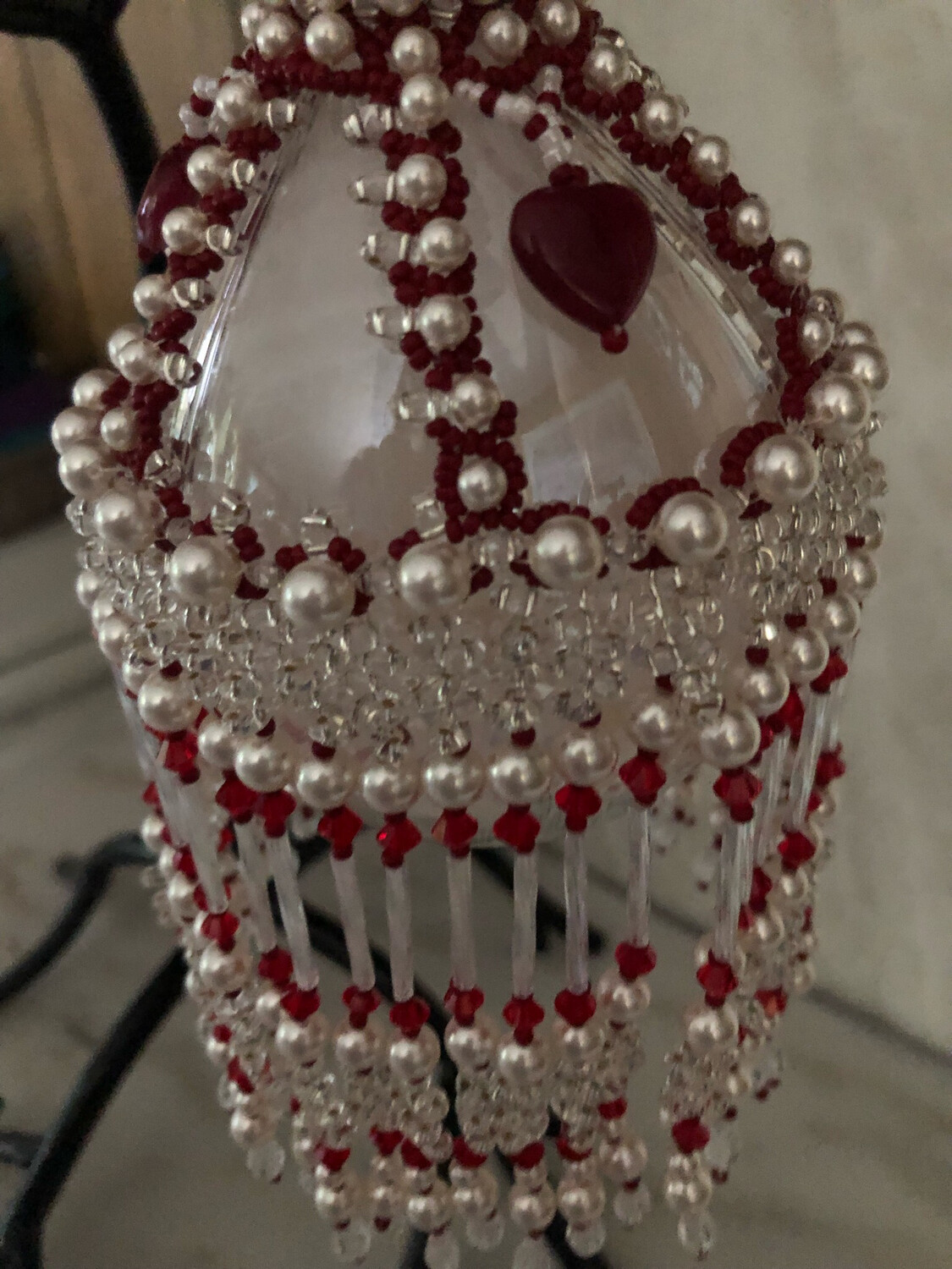 Christmas Red And White  Ornament Cover