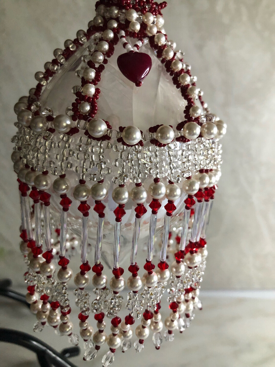 Christmas Red And White  Ornament Cover