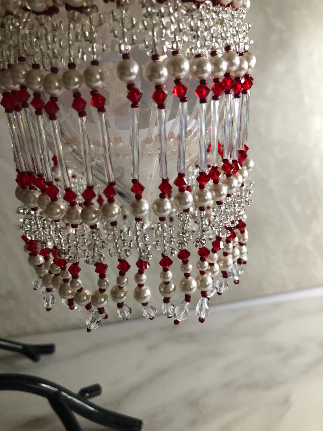 Christmas Red And White  Ornament Cover