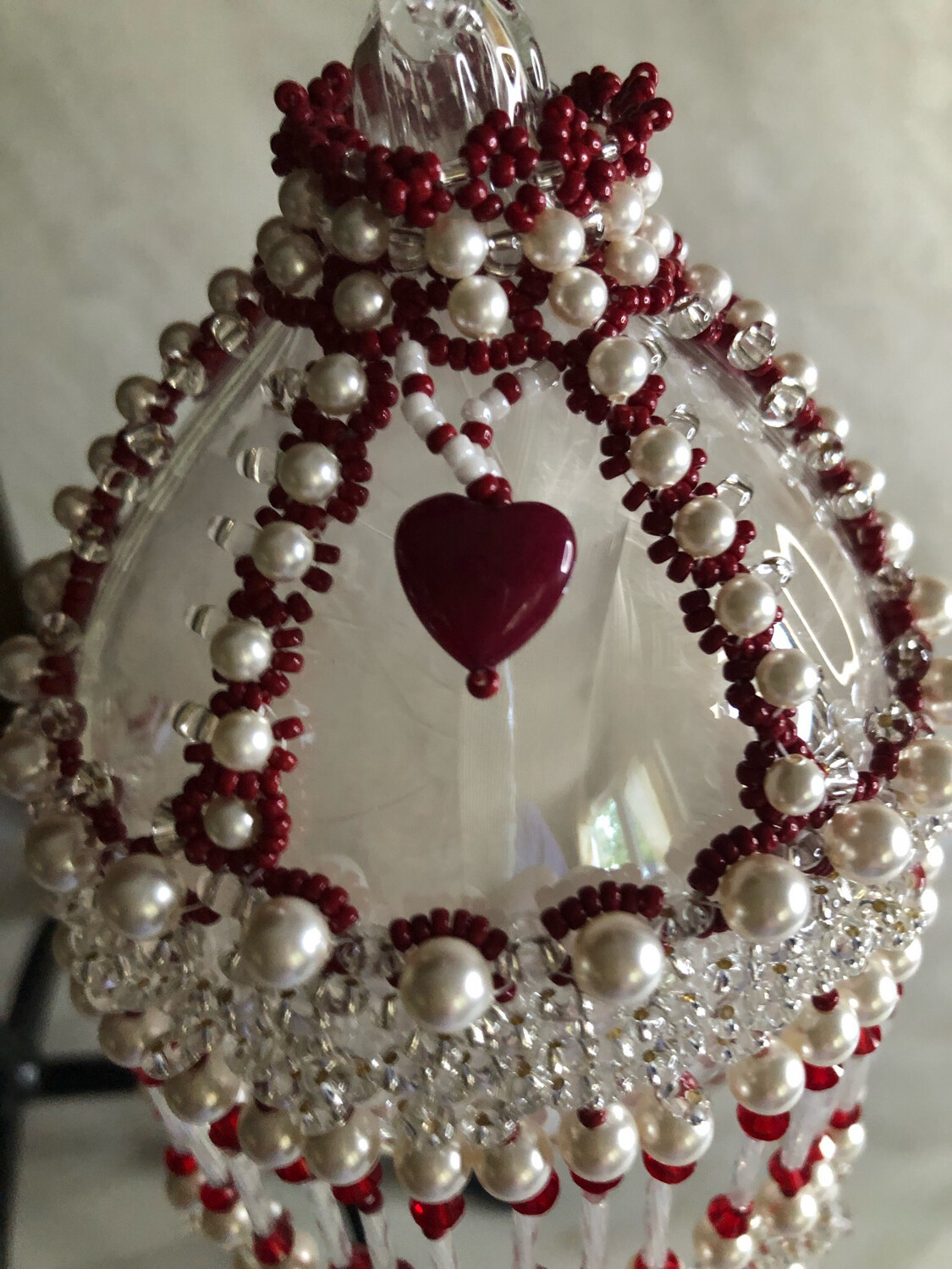 Christmas Red And White  Ornament Cover