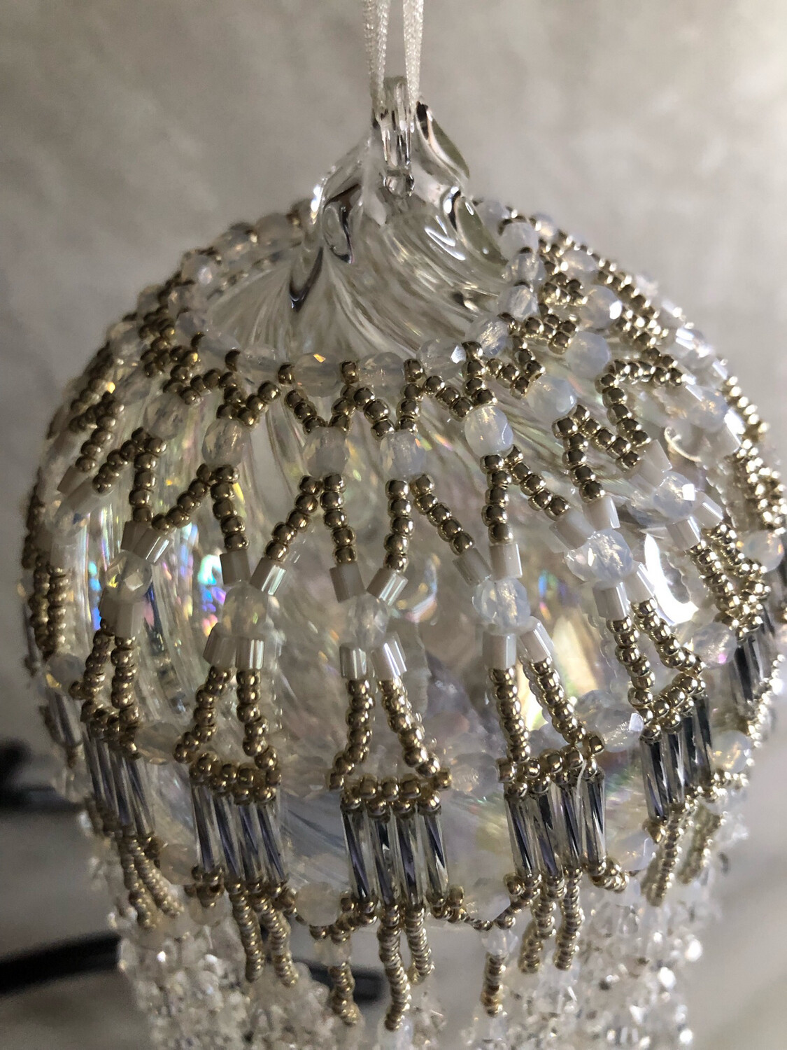 Frosty Ornament Cover With Glass Bulb