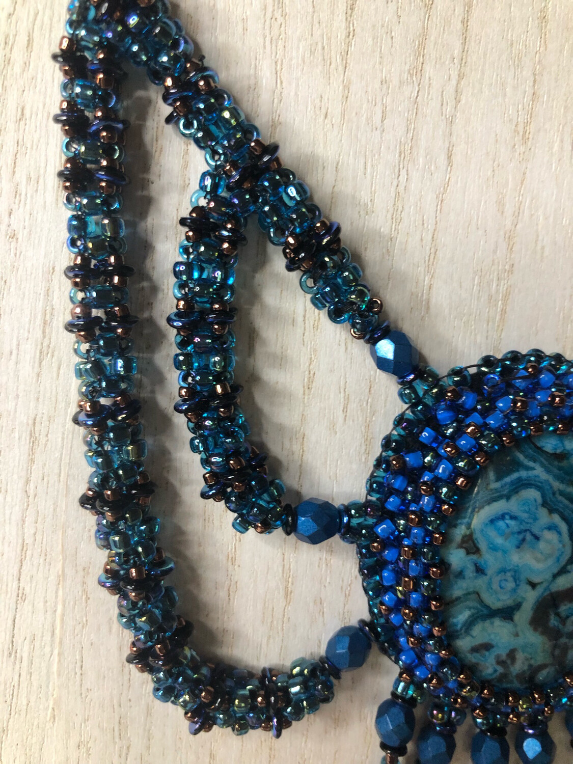 Blue Lace Agate Right Angle Weave