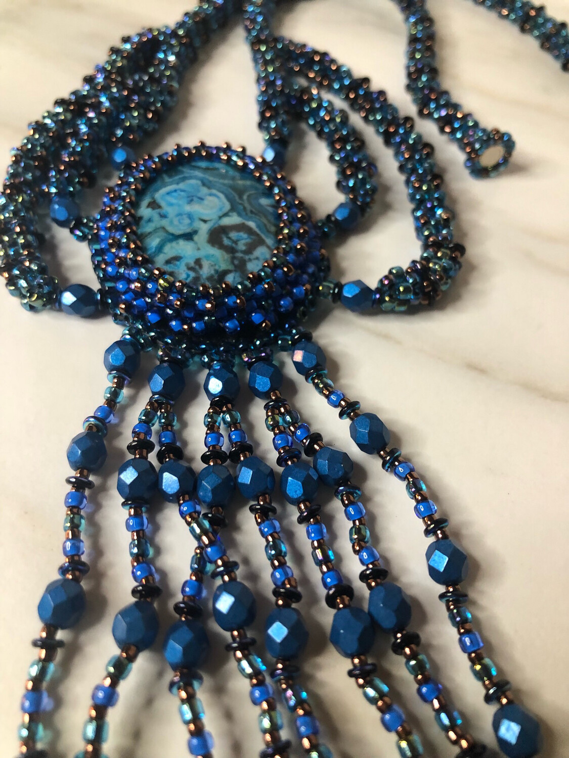 Blue Lace Agate Right Angle Weave