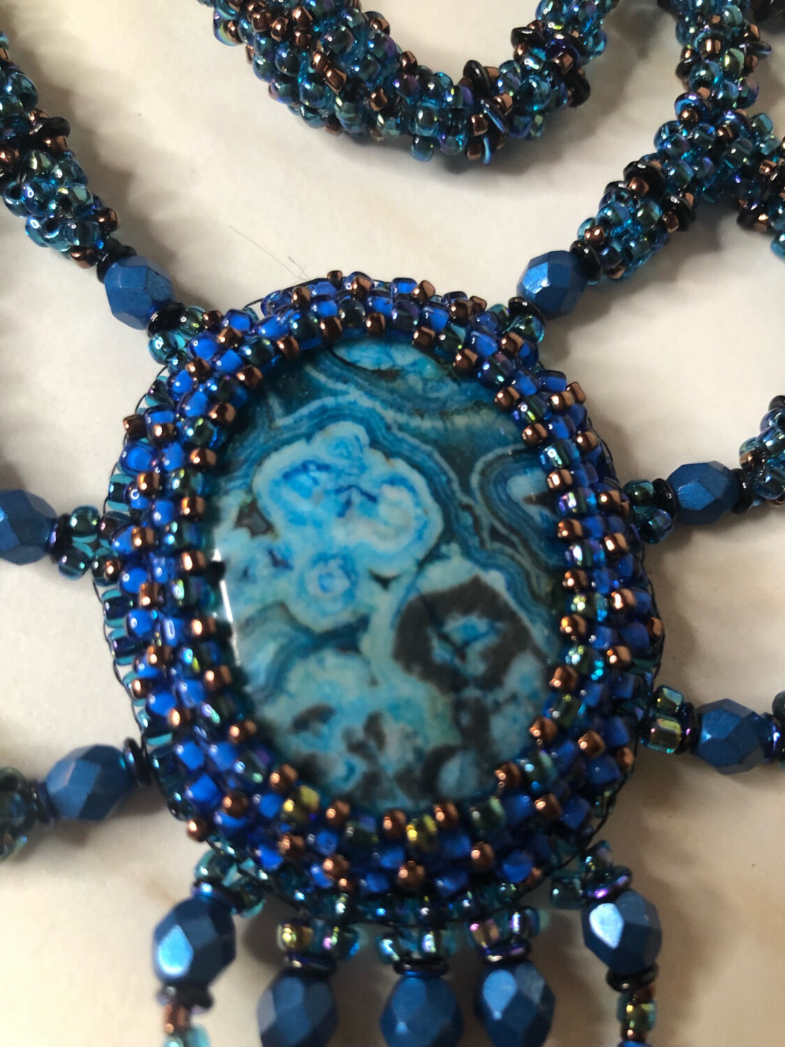 Blue Lace Agate Right Angle Weave