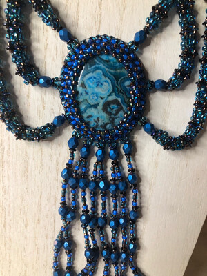 Blue Lace Agate Right Angle Weave