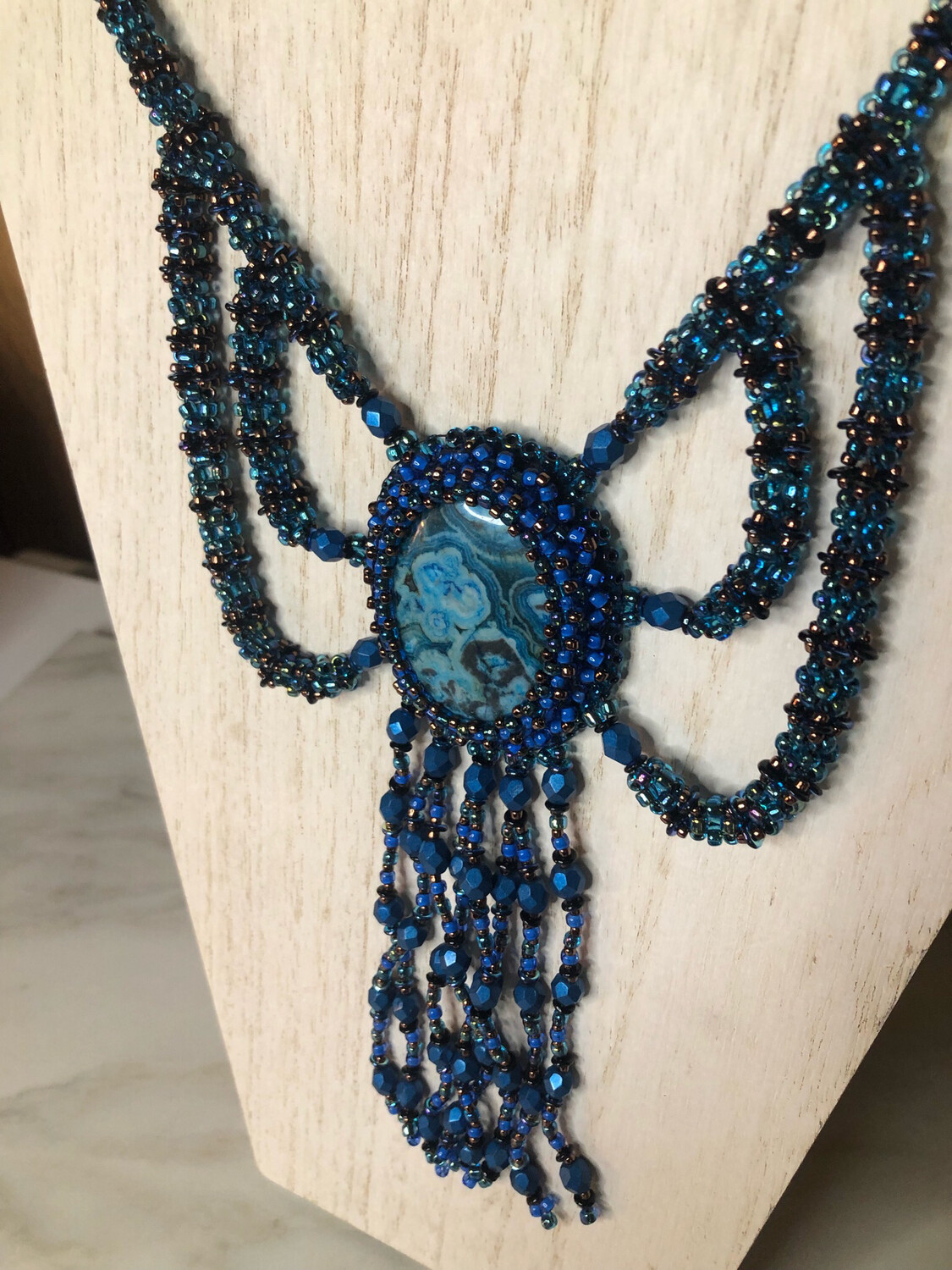 Blue Lace Agate Right Angle Weave