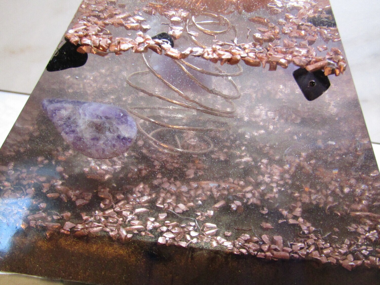 Copper Flower Orgonite Pyramic