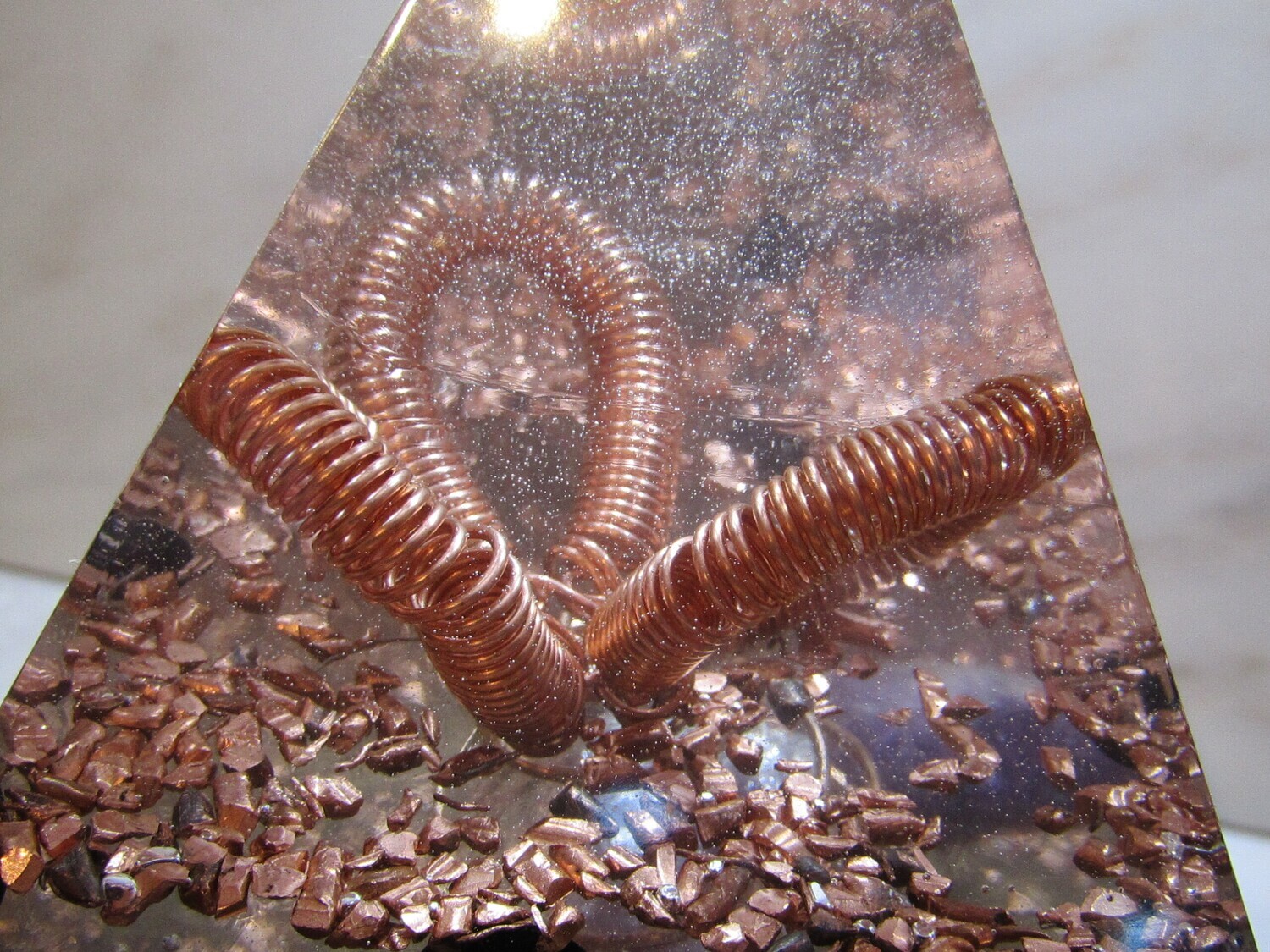 Copper Flower Orgonite Pyramic