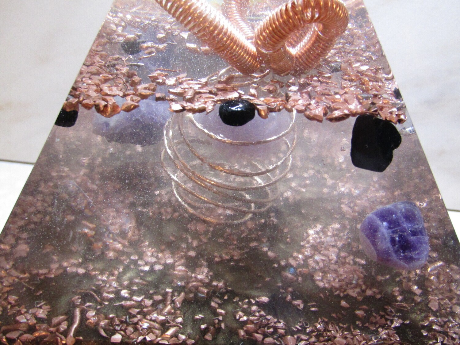 Copper Flower Orgonite Pyramic