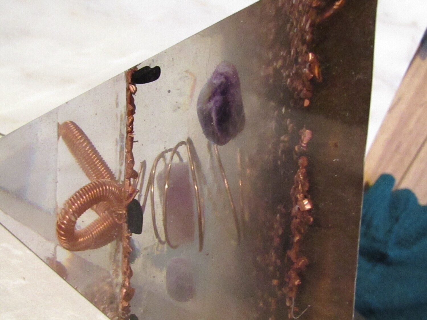 Copper Flower Orgonite Pyramic