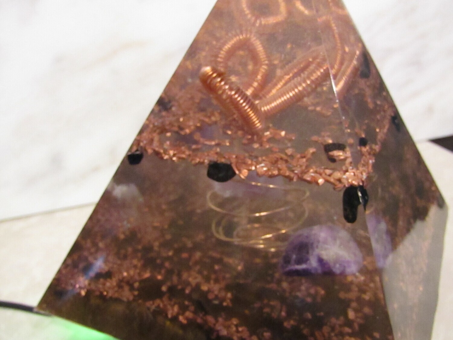 Copper Flower Orgonite Pyramic