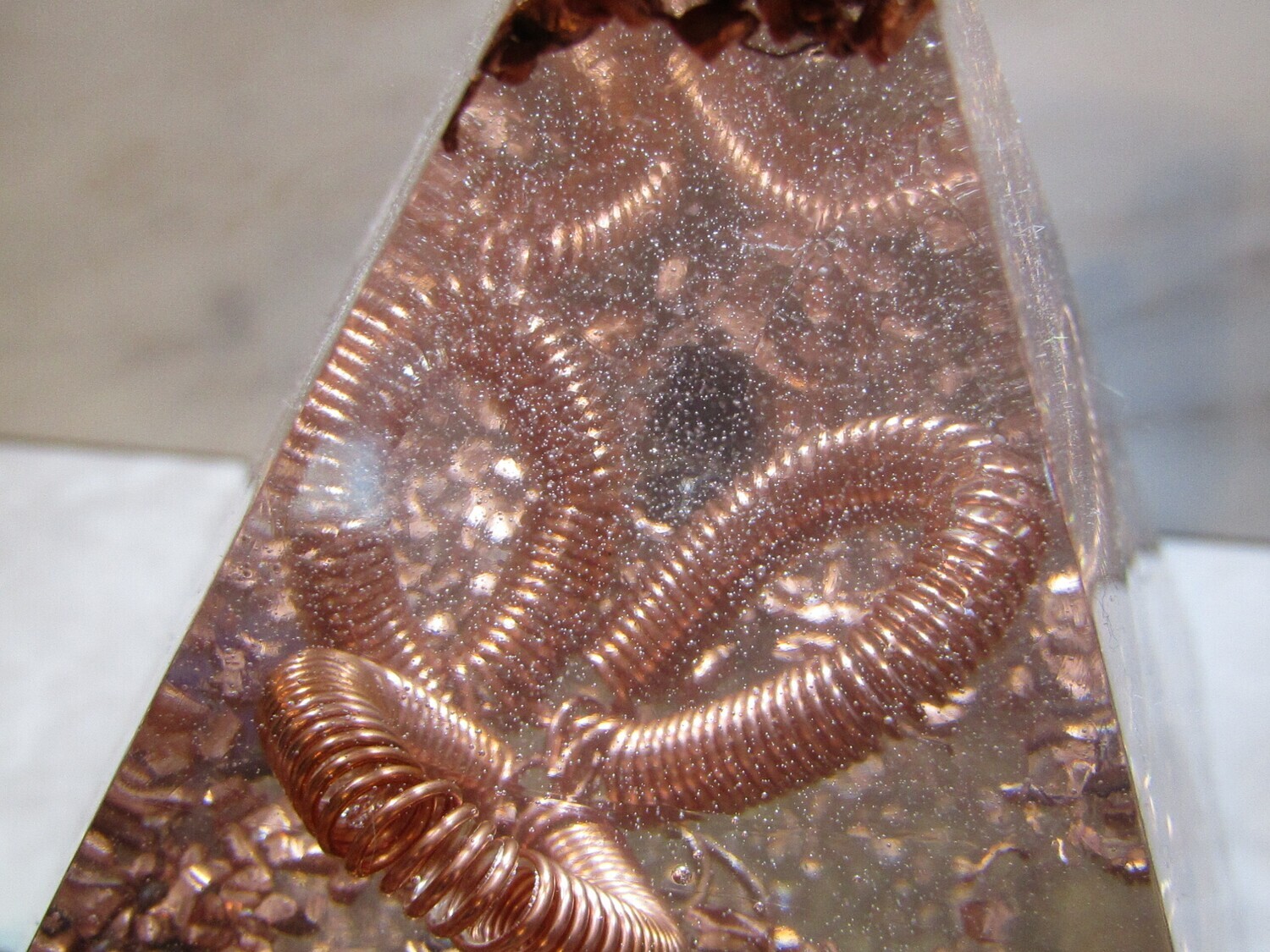 Copper Flower Orgonite Pyramic