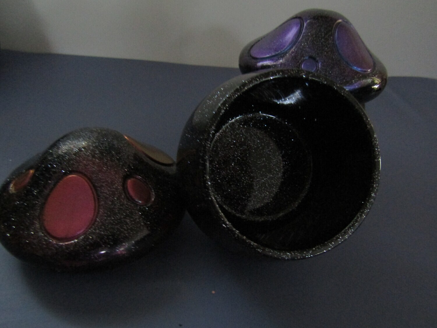 Sparkle Black toadstool Mushroom Trinket Jars