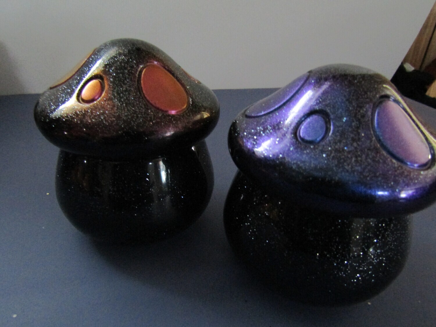Sparkle Black toadstool Mushroom Trinket Jars
