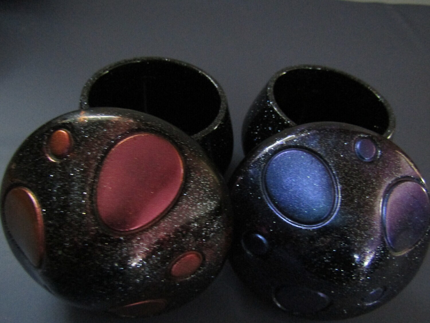 Sparkle Black toadstool Mushroom Trinket Jars