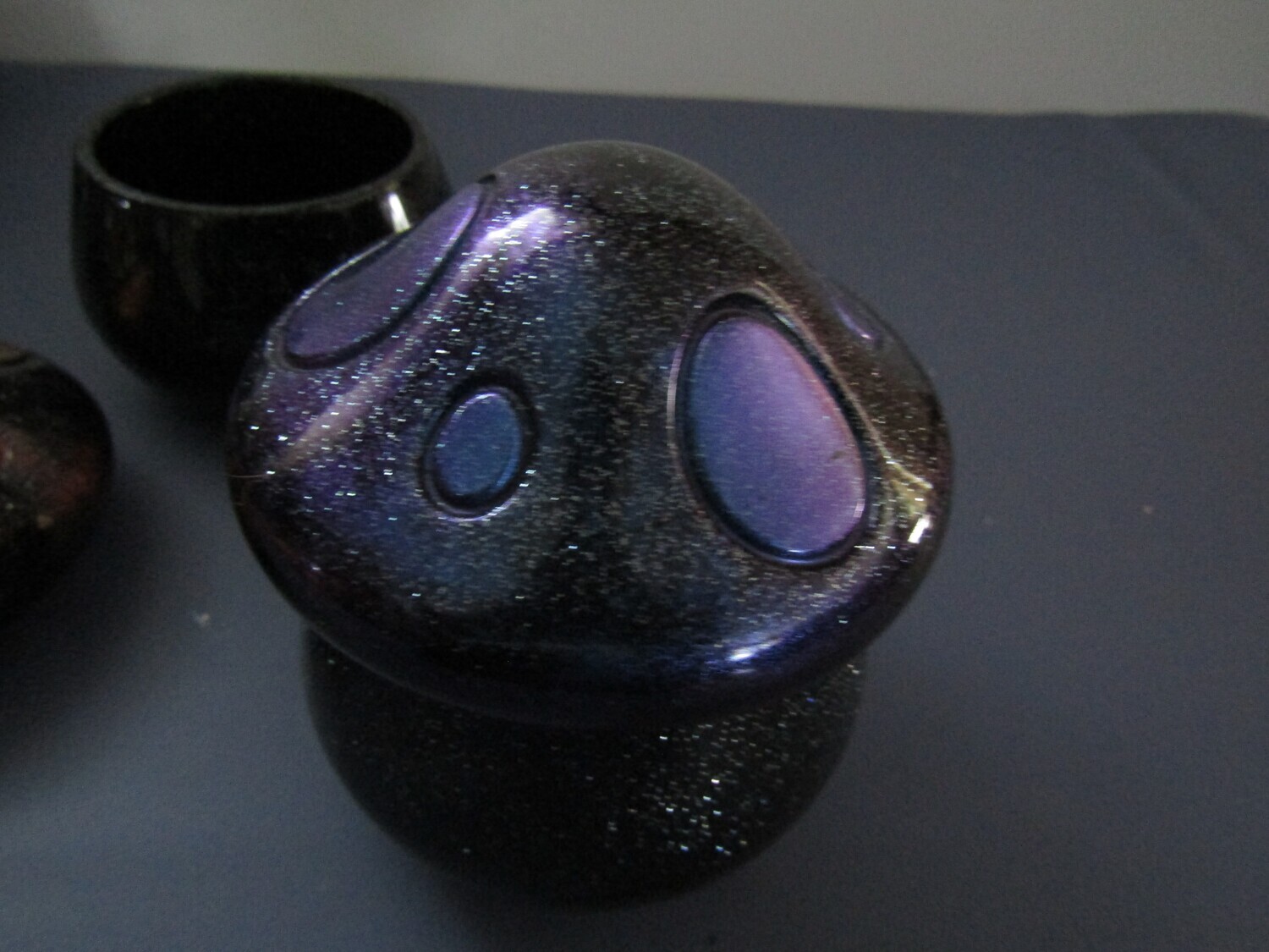 Sparkle Black toadstool Mushroom Trinket Jars