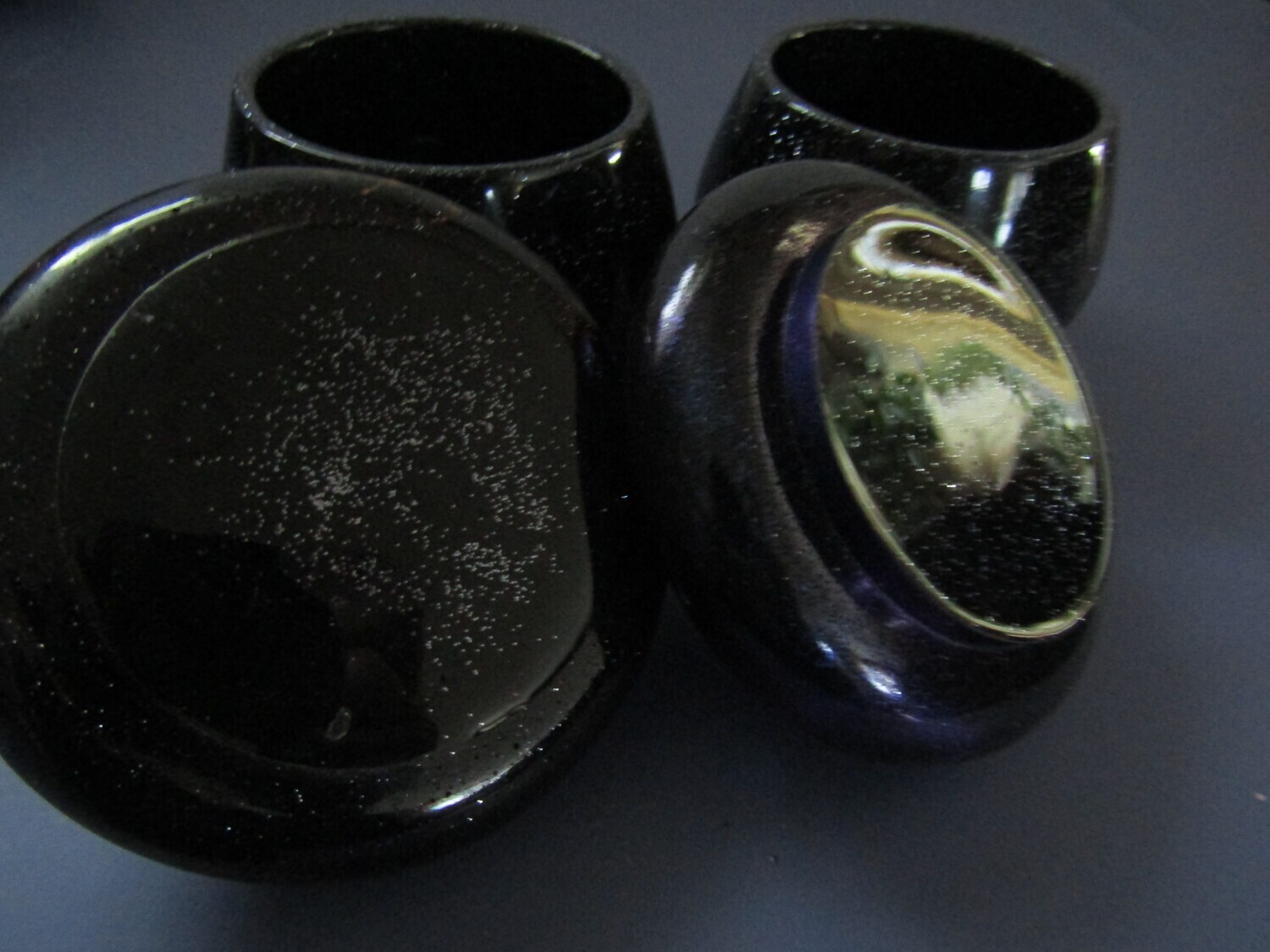 Sparkle Black toadstool Mushroom Trinket Jars