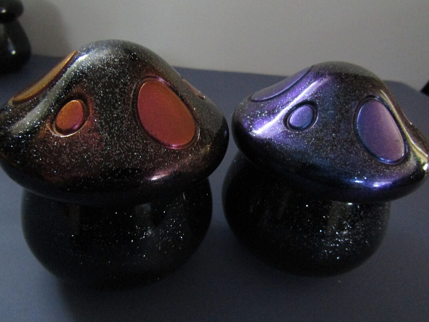 Sparkle Black toadstool Mushroom Trinket Jars