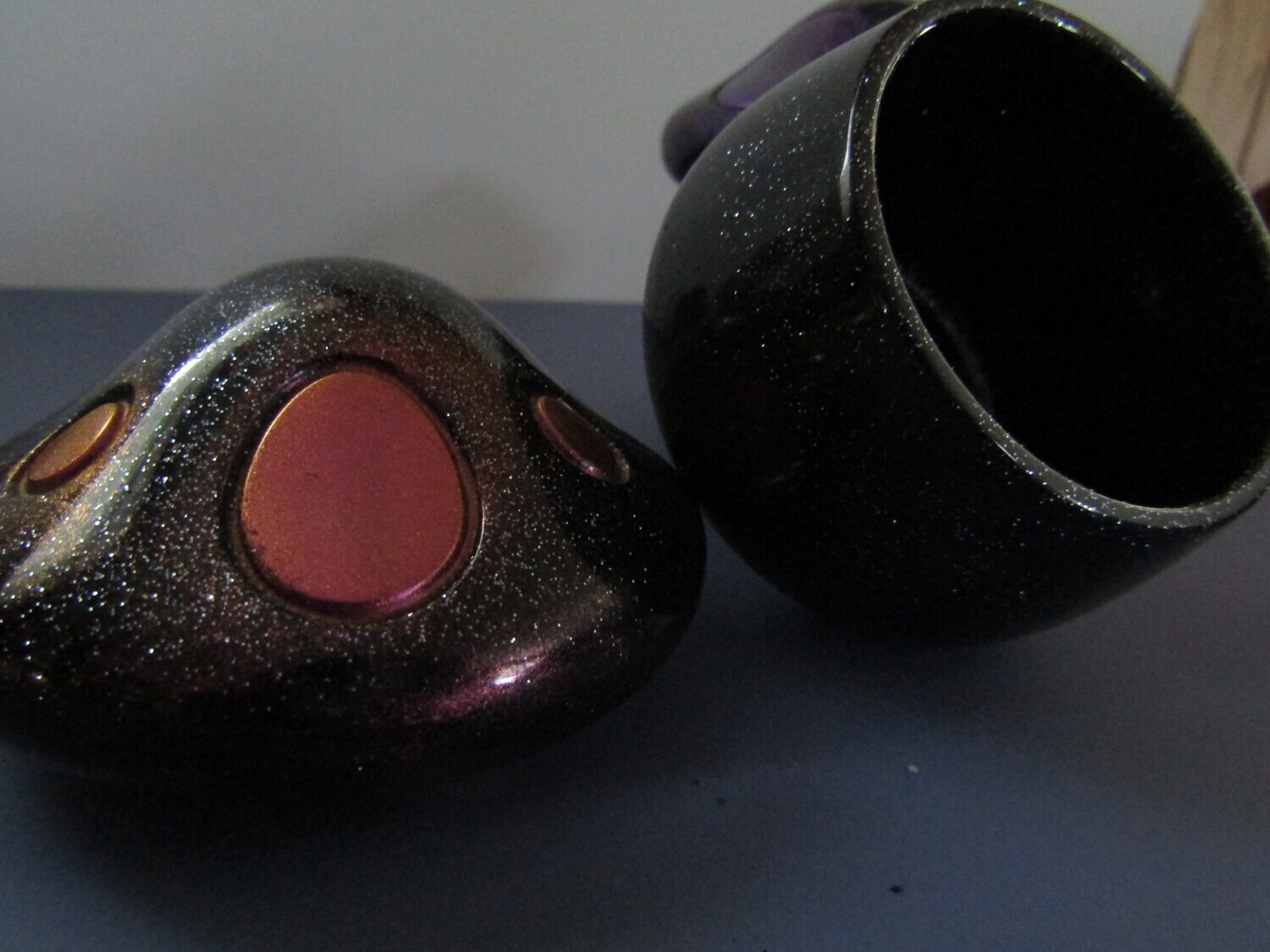 Sparkle Black toadstool Mushroom Trinket Jars