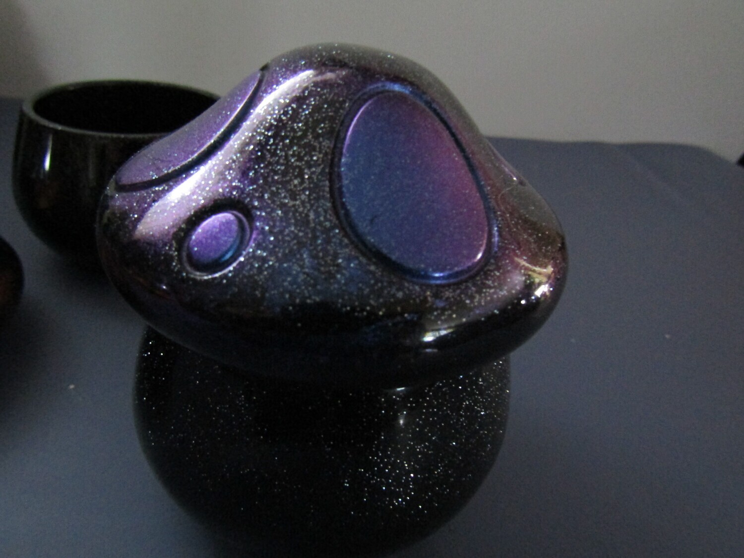 Sparkle Black toadstool Mushroom Trinket Jars