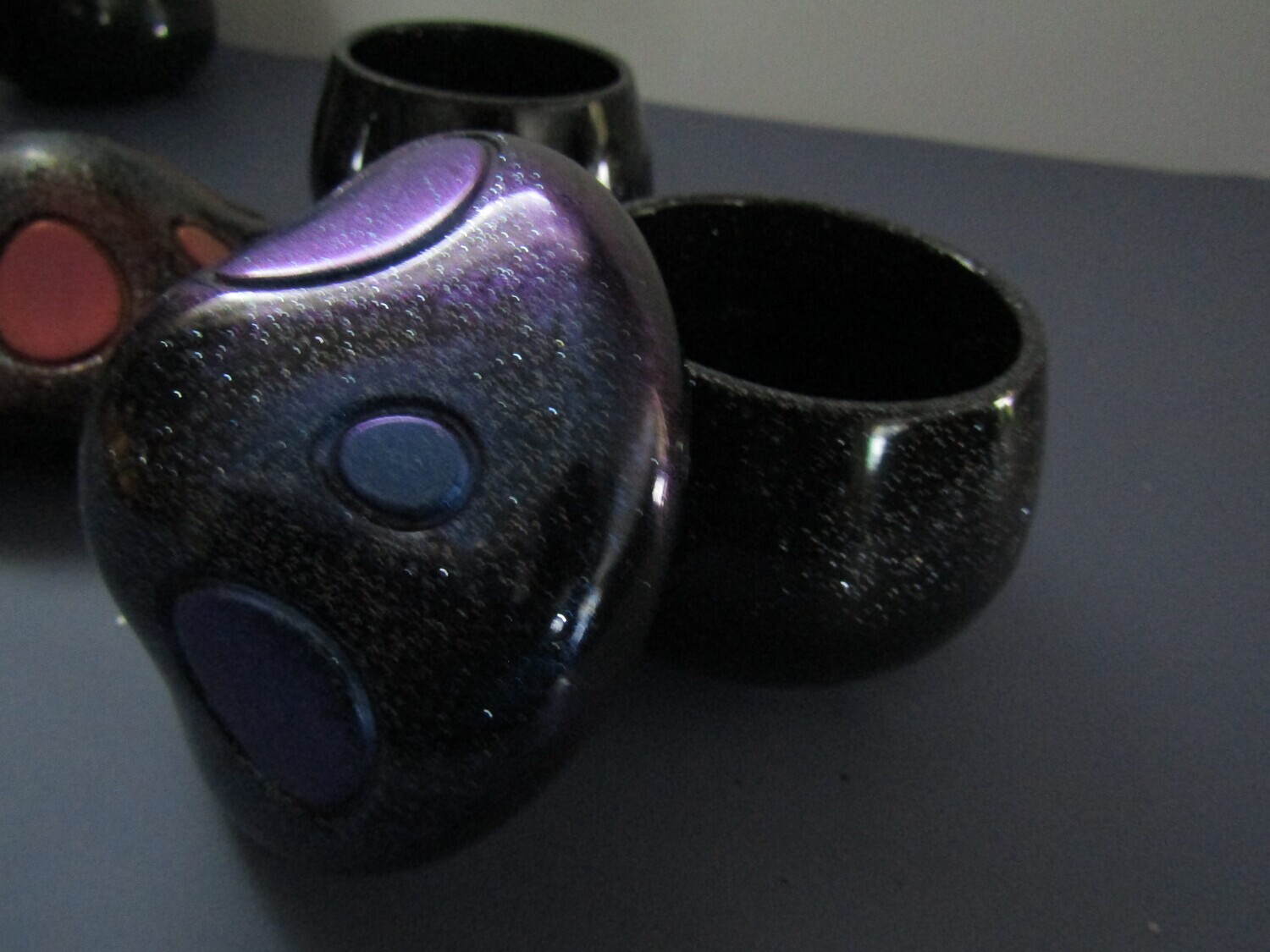 Sparkle Black toadstool Mushroom Trinket Jars
