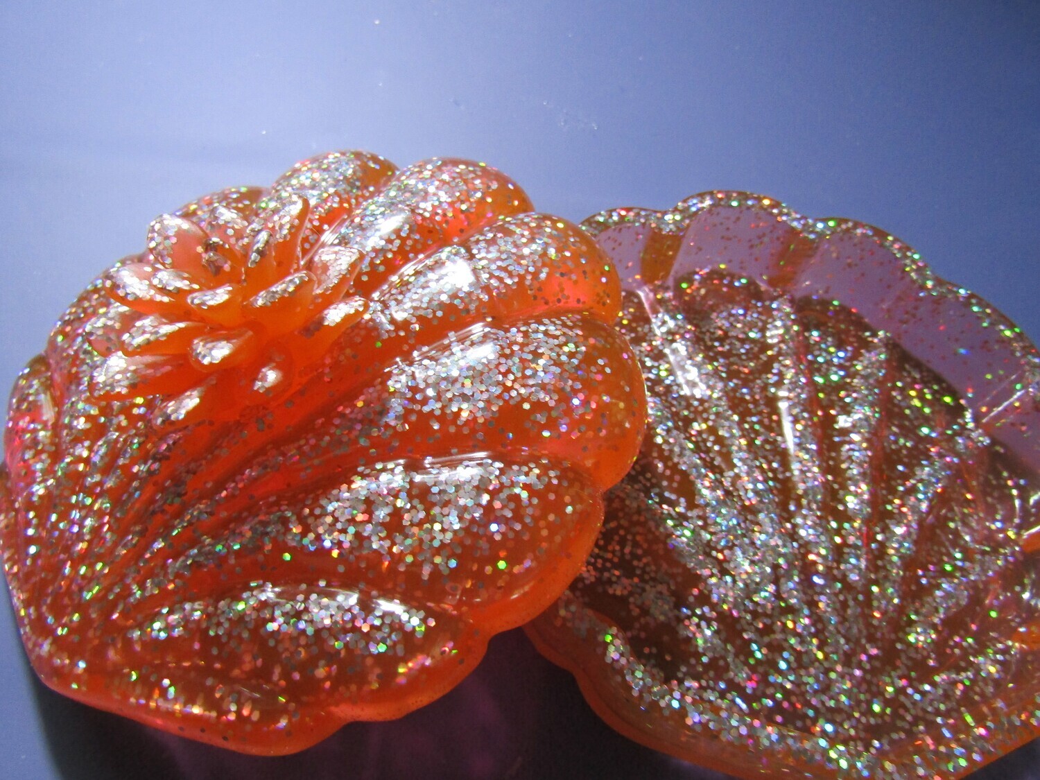 Orange Holographic Clam shell Trinket Box