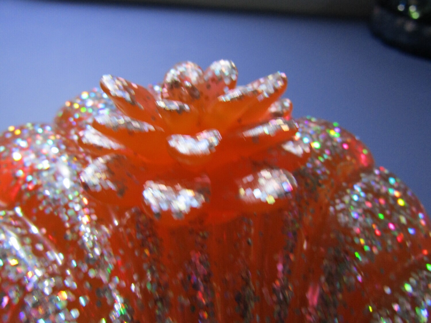 Orange Holographic Clam shell Trinket Box
