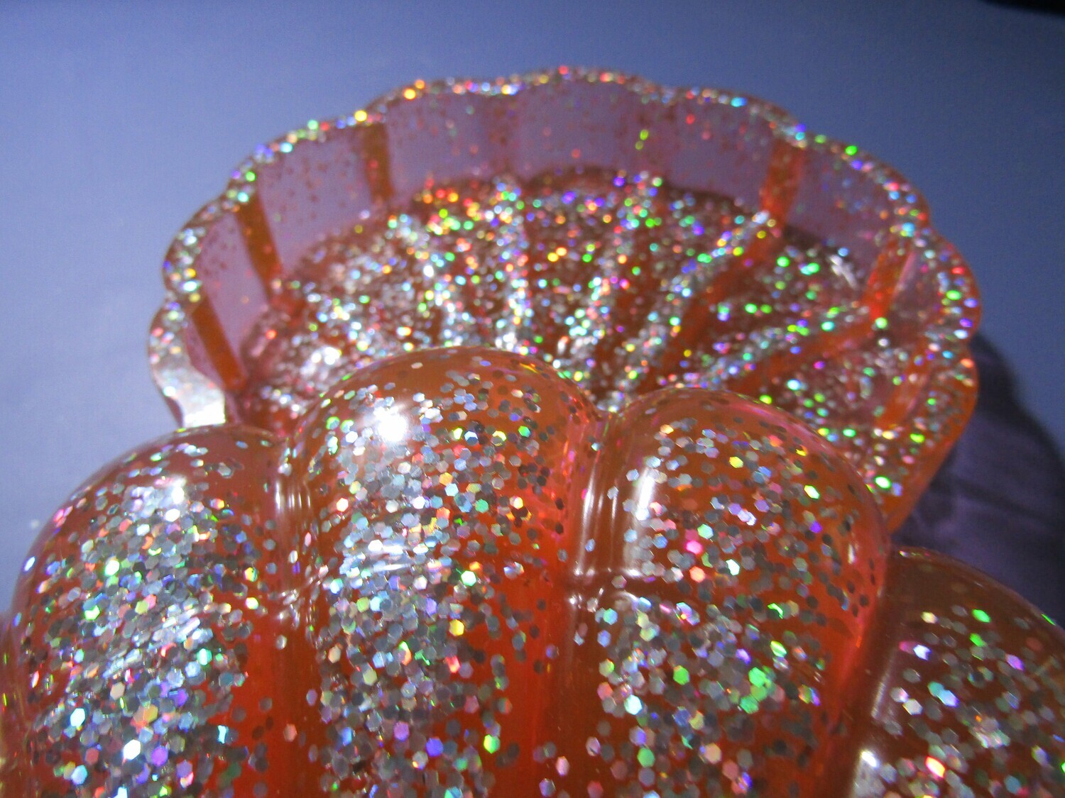 Orange Holographic Clam shell Trinket Box
