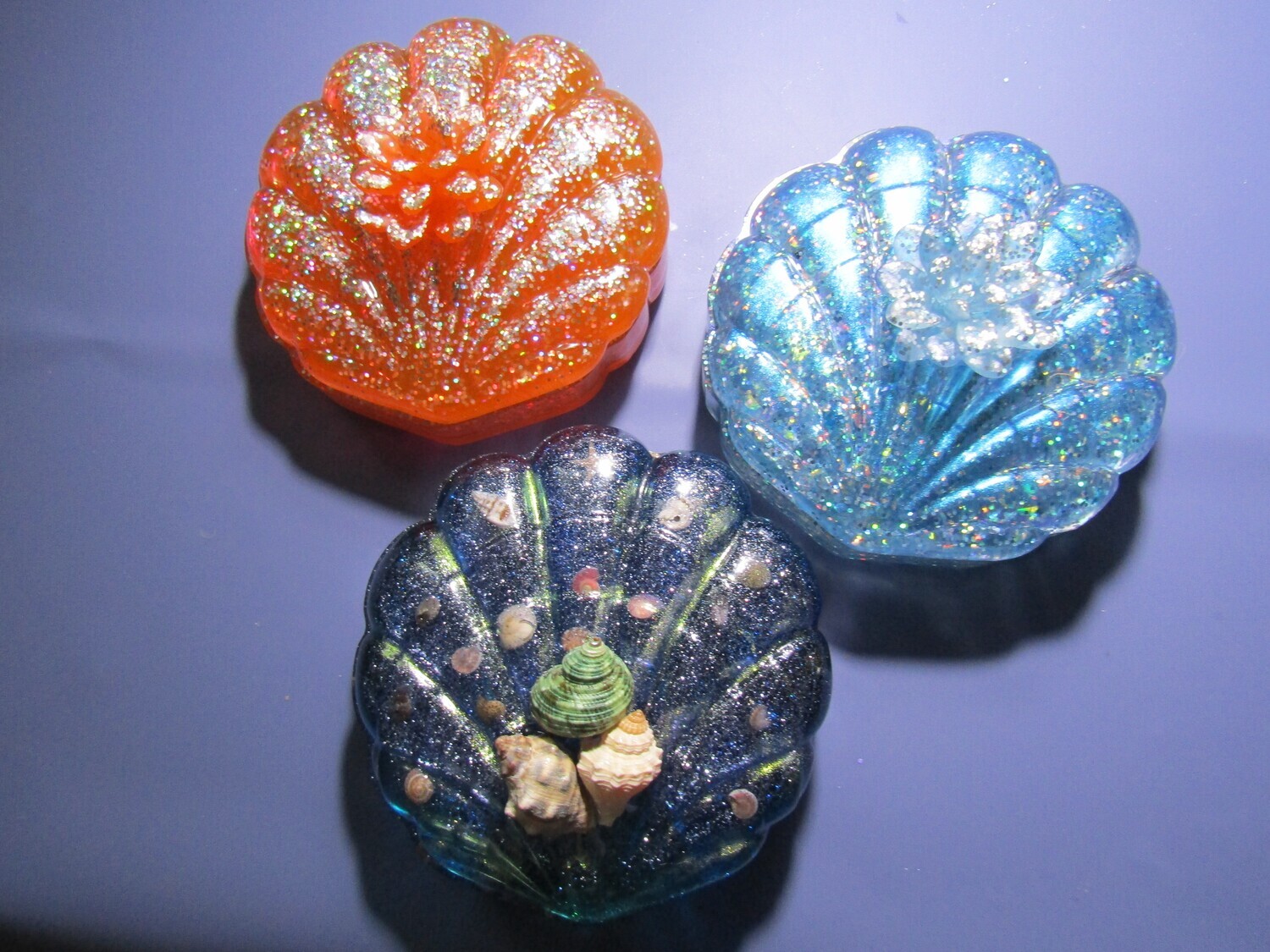 Orange Holographic Clam shell Trinket Box