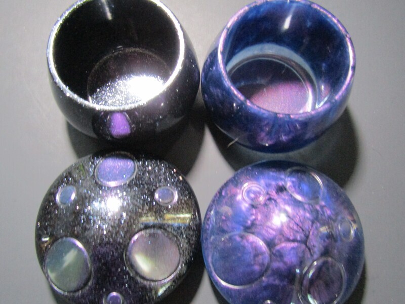 Purple or Black glitter Mushroom Trinket Containers