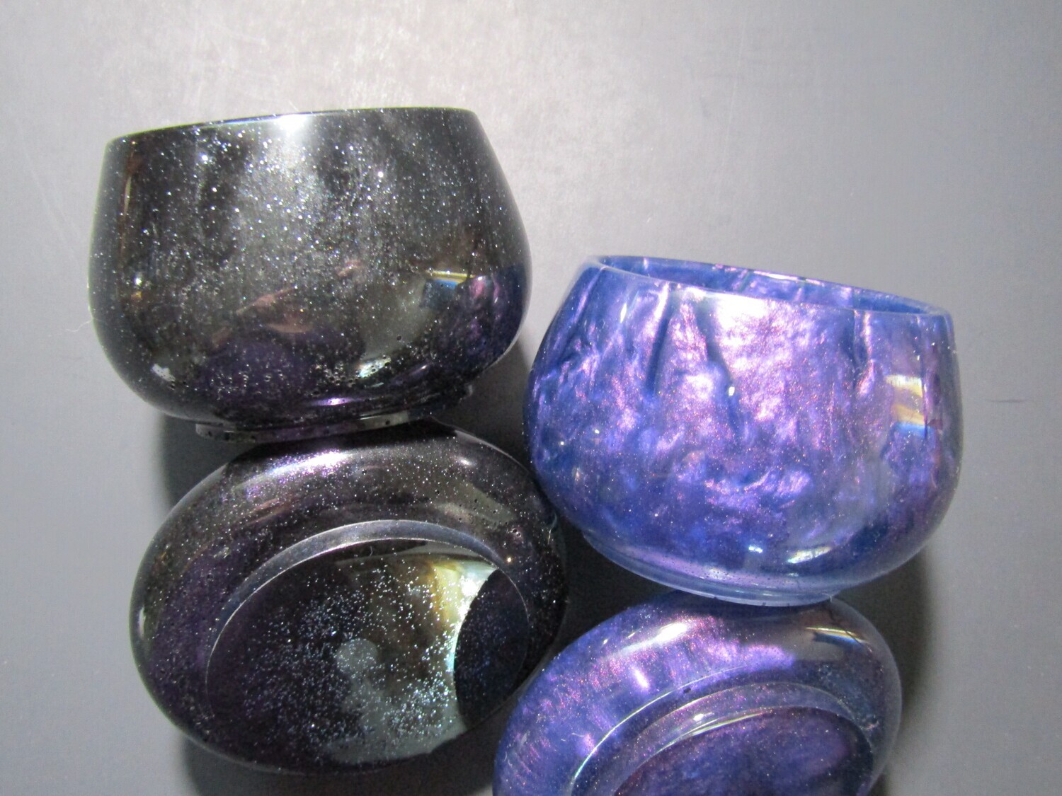 Purple or Black glitter Mushroom Trinket Containers