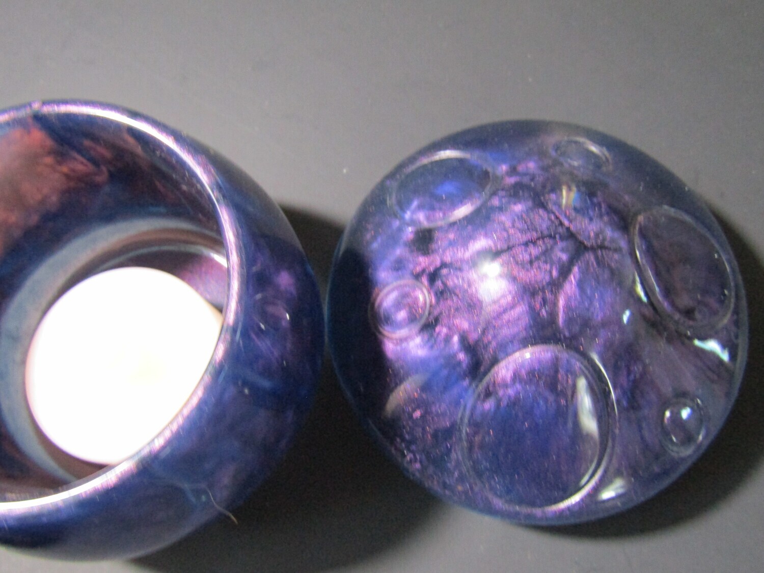 Purple or Black glitter Mushroom Trinket Containers