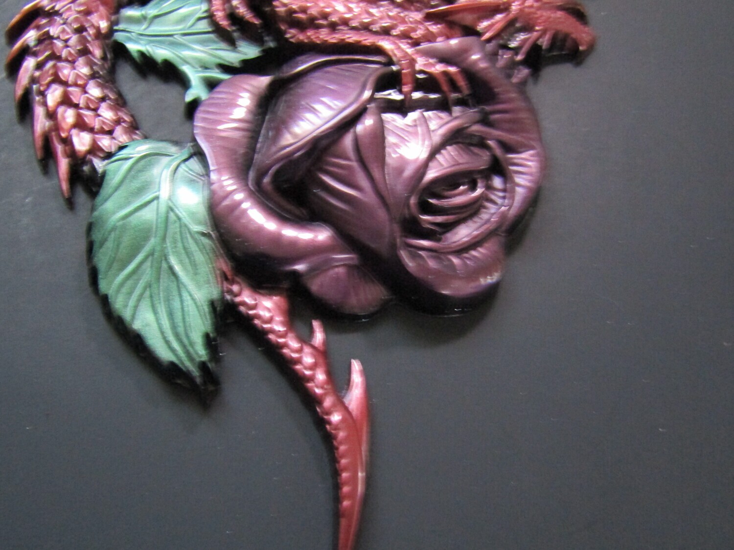 Fiery Twin Dragons Copper Red and Purple  Wall Pictures
